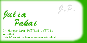 julia pakai business card